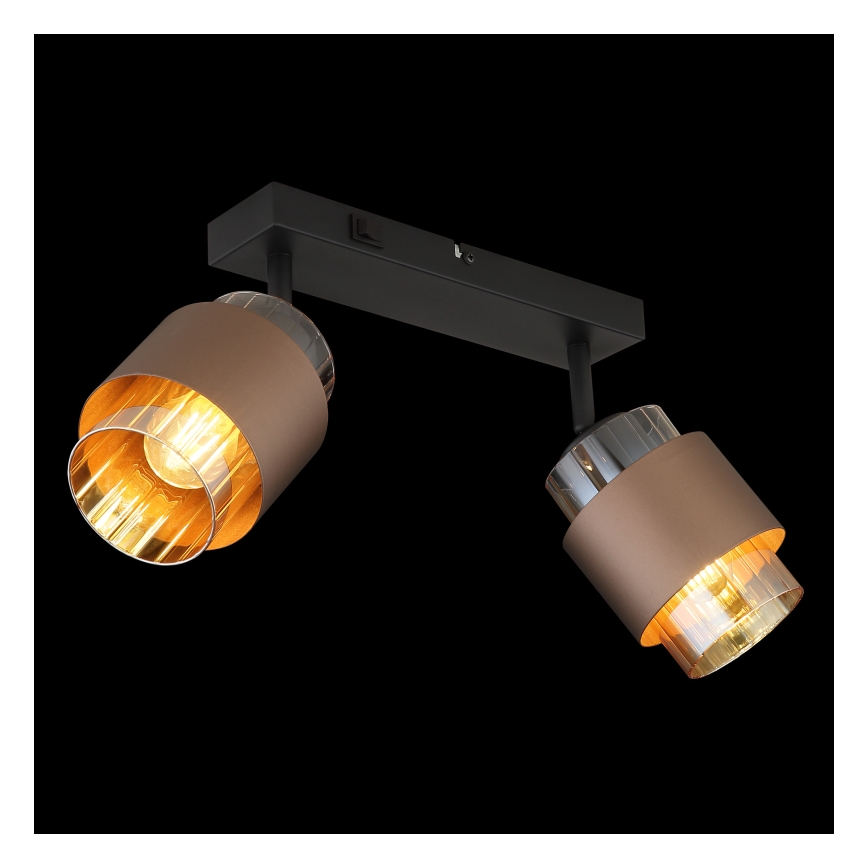 Globo - Lampa punktowa 2xE27/40W/230V czarna/brązowa