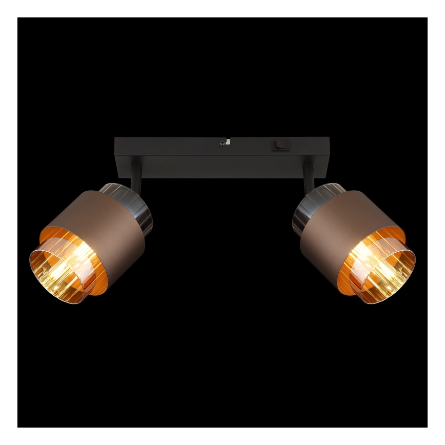 Globo - Lampa punktowa 2xE27/40W/230V czarna/brązowa