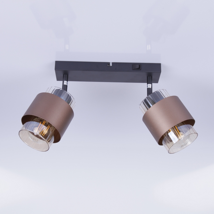Globo - Lampa punktowa 2xE27/40W/230V czarna/brązowa