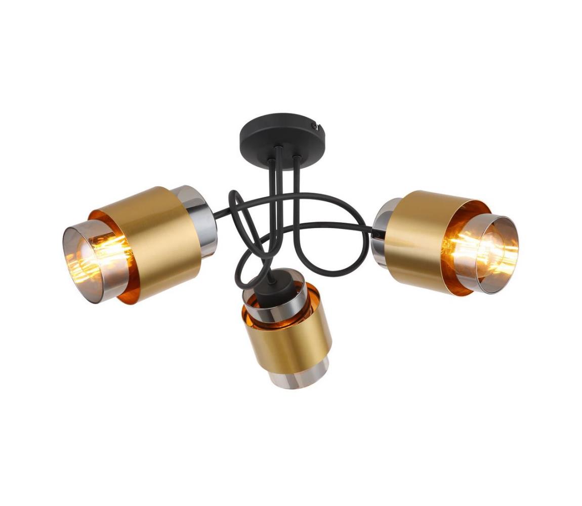 Globo 15560-3D - Żyrandol natynkowy MILLEY 3xE27/40W/230V czarne/mosiądz