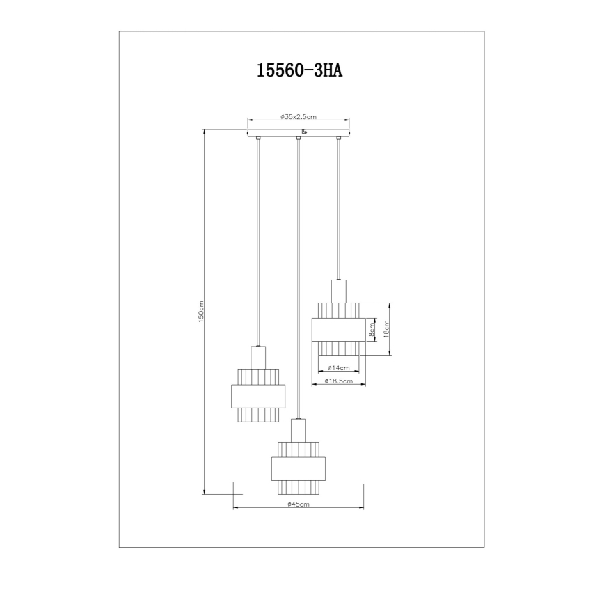 Globo - Żyrandol na przewodzie 3xE27/60W/230V