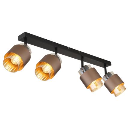 Globo - Oprawa punktowa 4xE27/40W/230V czarna/brązowa
