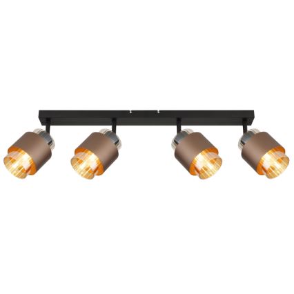 Globo - Oprawa punktowa 4xE27/40W/230V czarna/brązowa