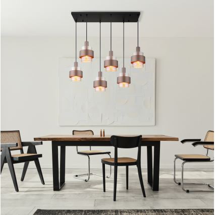 Globo - Lampa wisząca na lince 6xE27/60W/230V