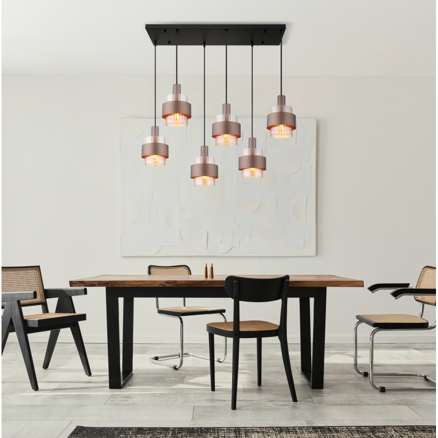 Globo - Lampa wisząca na lince 6xE27/60W/230V