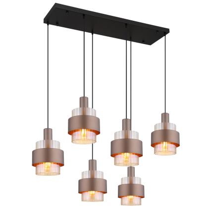 Globo - Lampa wisząca na lince 6xE27/60W/230V
