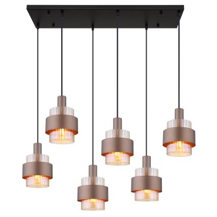 Globo - Lampa wisząca na lince 6xE27/60W/230V