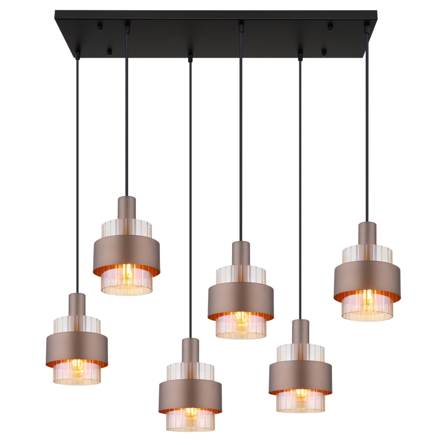 Globo - Lampa wisząca na lince 6xE27/60W/230V