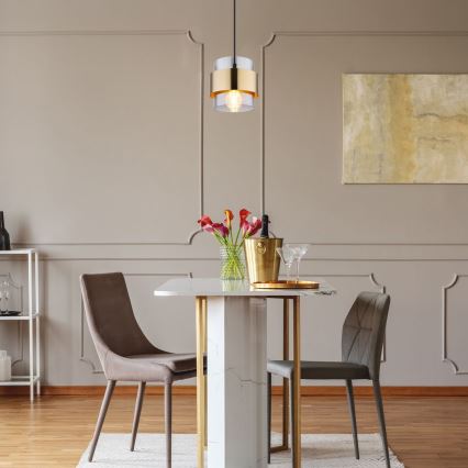 Globo - Lampa wisząca na linkę 1xE27/60W/230V czarny/mosiądz