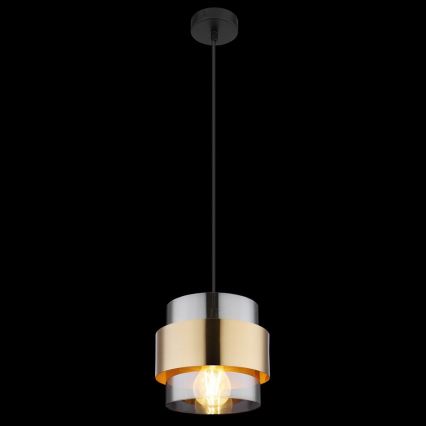 Globo - Lampa wisząca na linkę 1xE27/60W/230V czarny/mosiądz