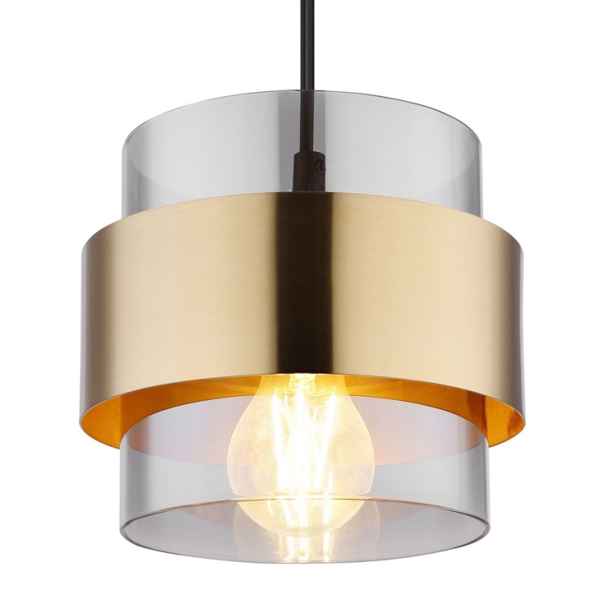 Globo - Lampa wisząca na linkę 1xE27/60W/230V czarny/mosiądz