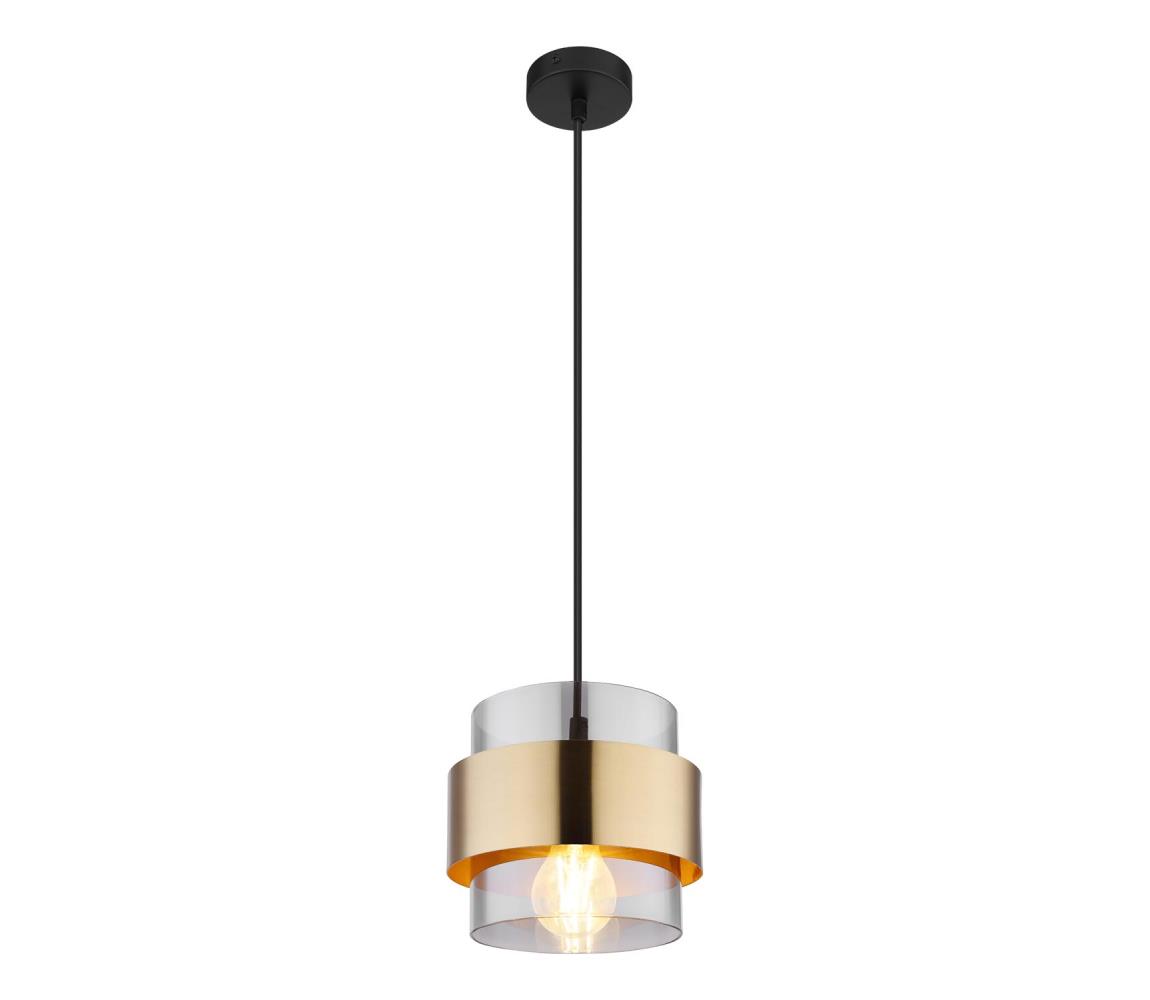 Globo 15560H - Żyrandol na lince MILEY 1xE27/60W/230V czarny/mosiądz