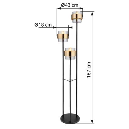 Globo - Lampa podłogowa 3xE27/60W/230V