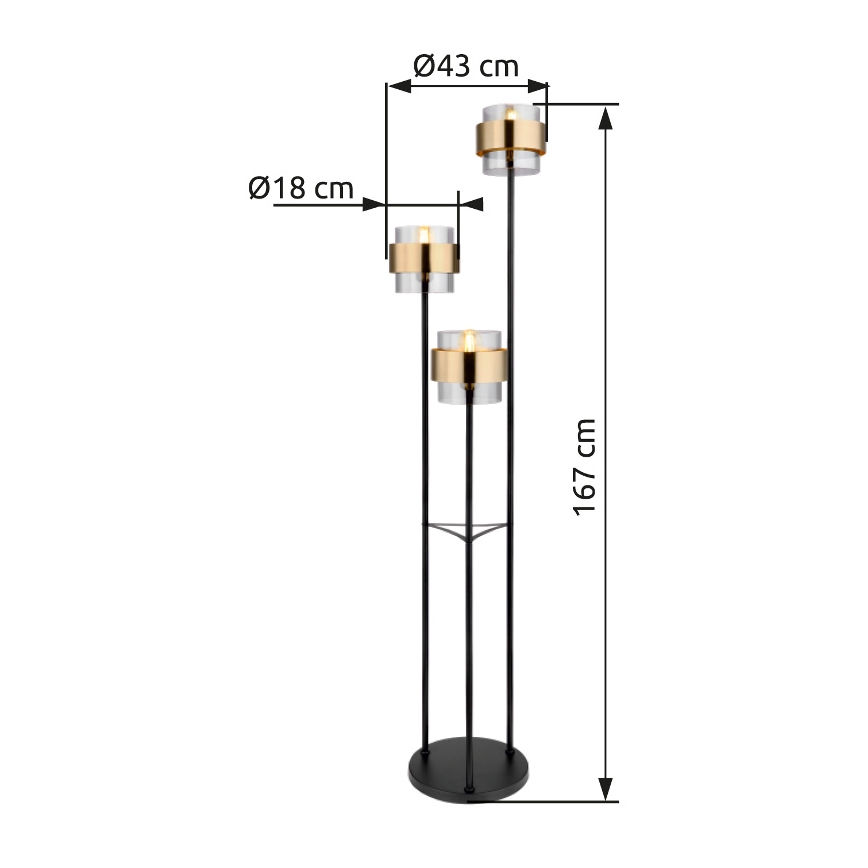 Globo - Lampa podłogowa 3xE27/60W/230V