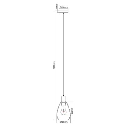 Globo - Lampa wisząca na linkę 1xE27/40W/230V mosiądz