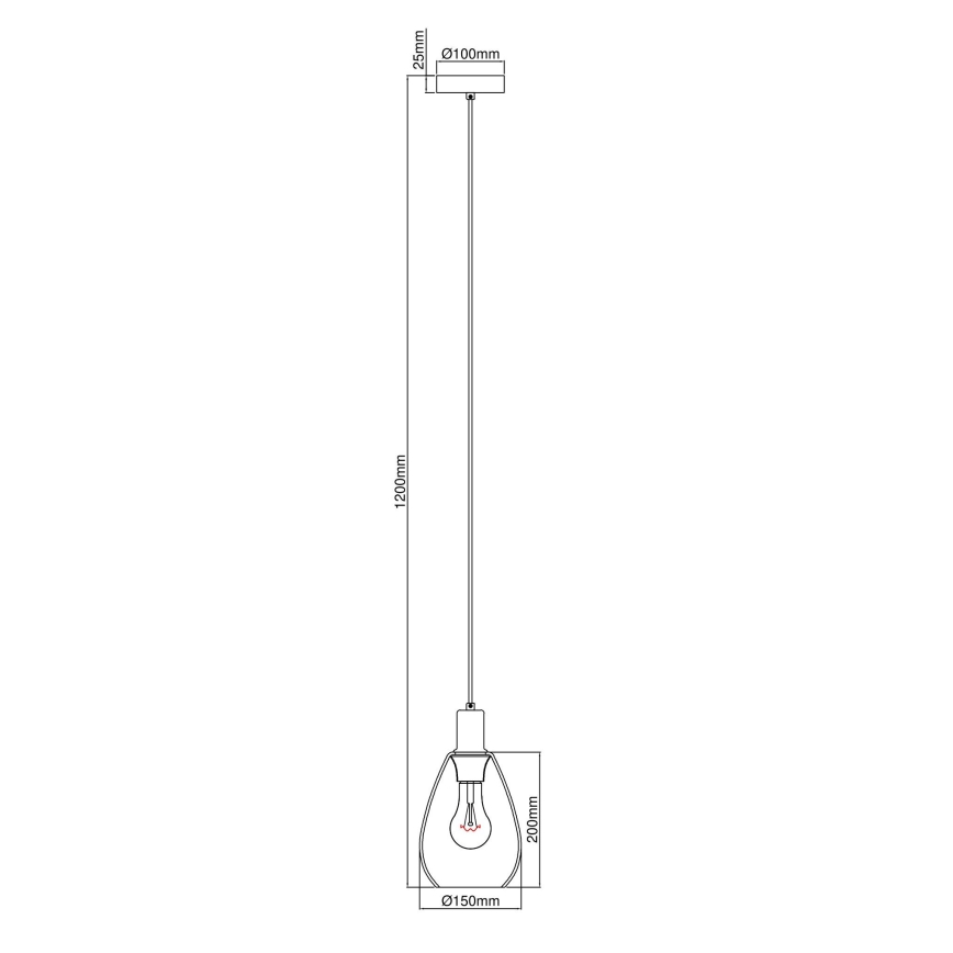 Globo - Lampa wisząca na linkę 1xE27/40W/230V mosiądz