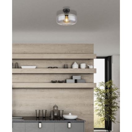 Globo - Żyrandol natynkowy 1xE27/40W/230V śr. 28 cm szare