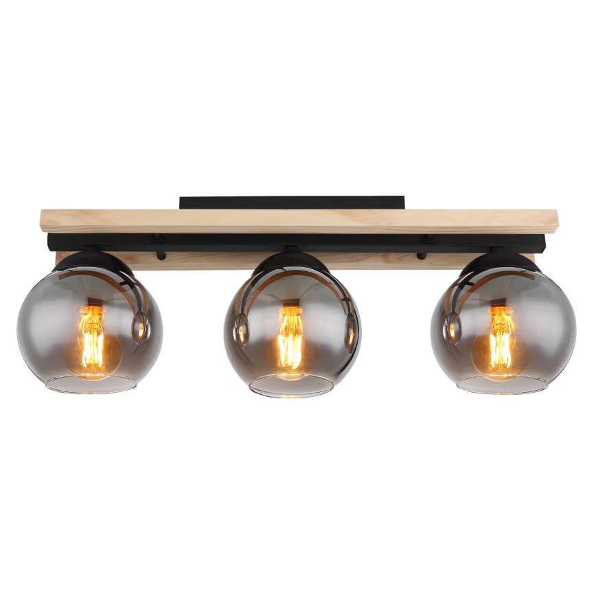 Globo - Żyrandol natynkowy 3xE27/25W/230V sosna