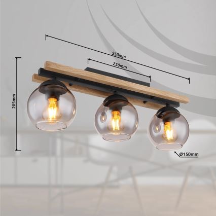 Globo - Żyrandol natynkowy 3xE27/25W/230V
