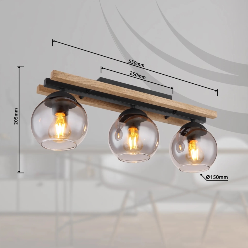 Globo - Żyrandol natynkowy 3xE27/25W/230V