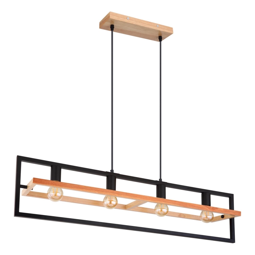 Globo 15575-4H - Lampa wisząca na lince ERICA 4xE27/40W/230V czarny/beżowy