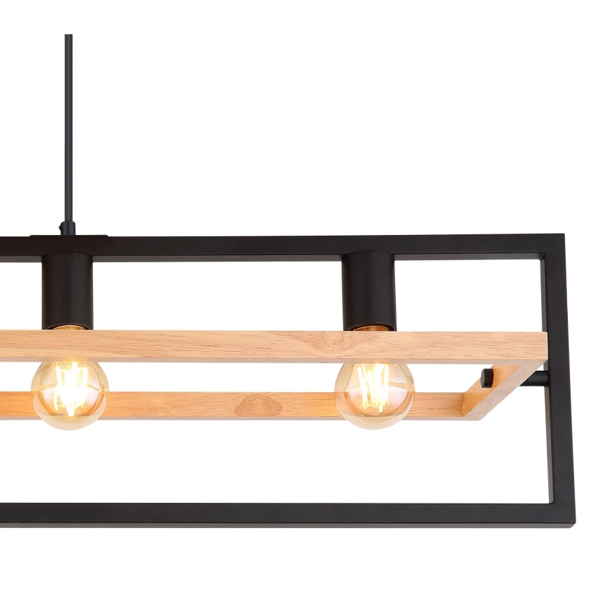 Globo 15575-4H - Lampa wisząca na lince ERICA 4xE27/40W/230V czarny/beżowy