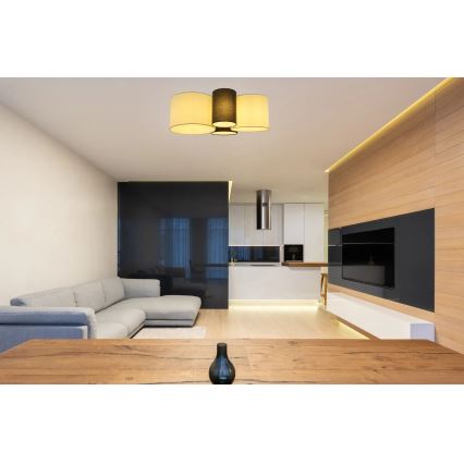 Globo 15586-4D - Lampa sufitowa MAKKI 4xE27/15W/230V biała/szara/czarna