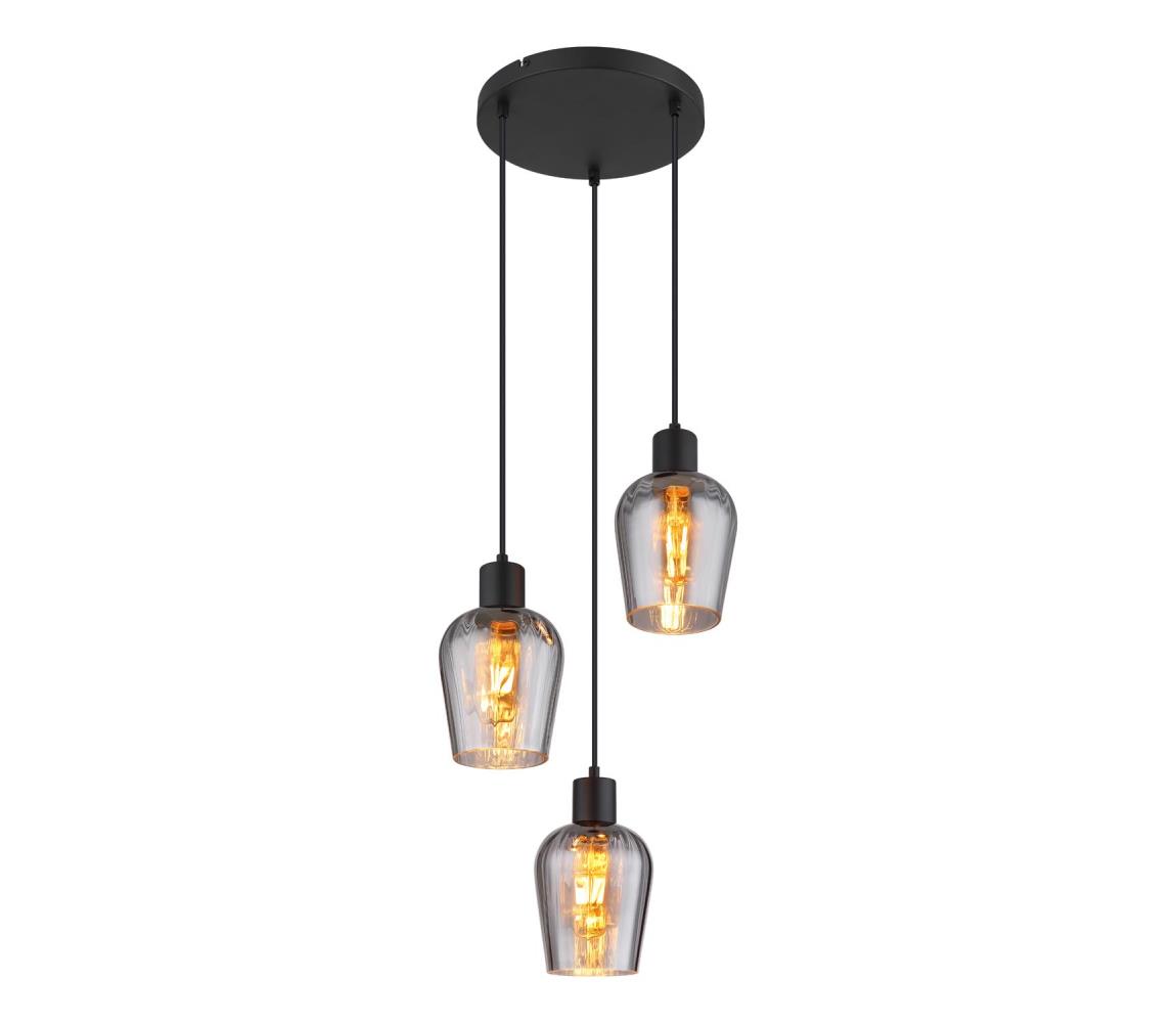 Globo 15627-3 - Żyrandol na lince RYAN 3xE27/40W/230V śr. 28,5 cm czarny