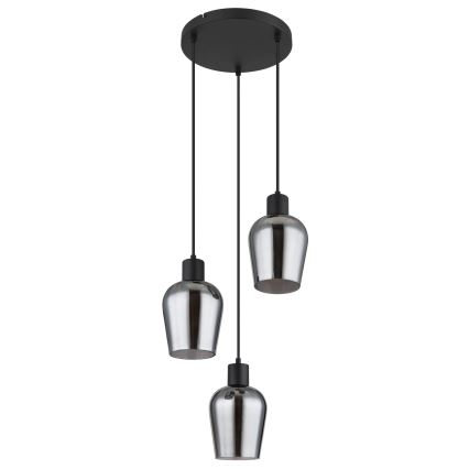 Globo - Żyrandol na lince 3xE27/40W/230V śr. 28,5 cm czarny