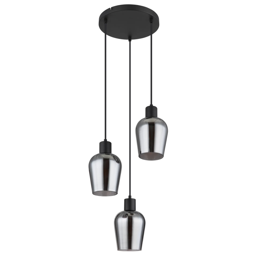 Globo - Żyrandol na lince 3xE27/40W/230V śr. 28,5 cm czarny