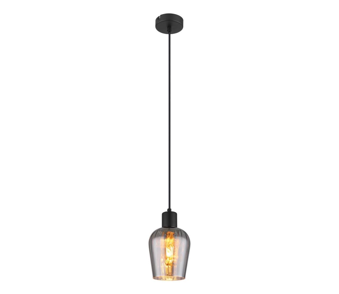 Globo 15627 - Żyrandol na lince RYAN 1xE27/40W/230V śr. 13,5 cm czarny