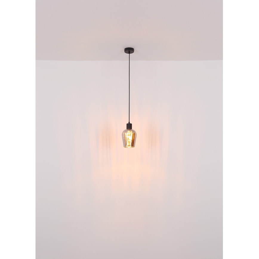 Globo - Żyrandol na lince 1xE27/40W/230V śr. 13,5 cm czarny