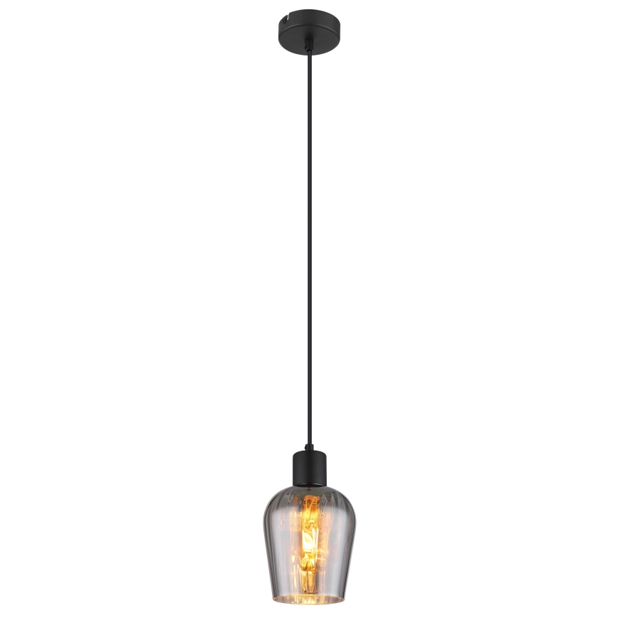 Globo - Żyrandol na lince 1xE27/40W/230V śr. 13,5 cm czarny