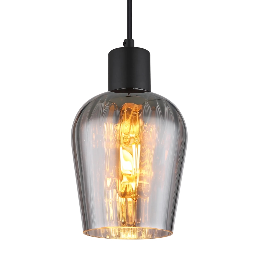 Globo - Żyrandol na lince 1xE27/40W/230V śr. 13,5 cm czarny