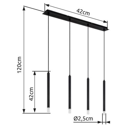 Globo - Żyrandol na lince 4xG9/4W/230V czarne