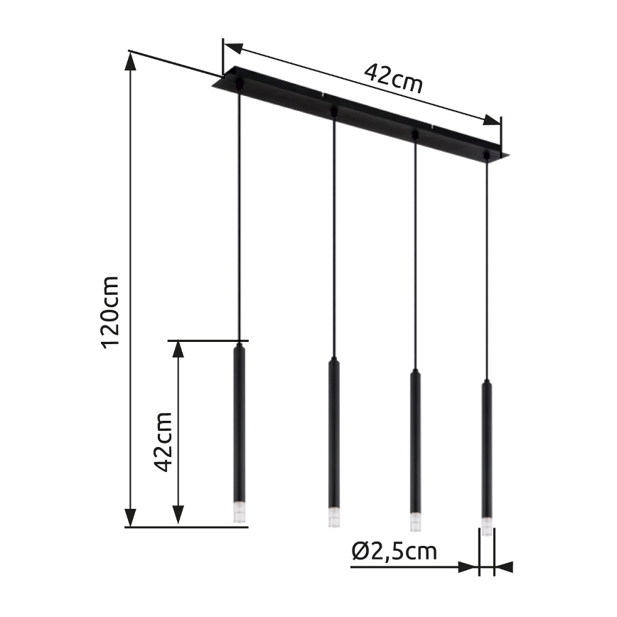 Globo - Żyrandol na lince 4xG9/4W/230V czarne