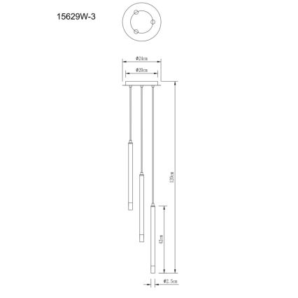 Globo - Żyrandol na lince 3xG9/4W/230V śr. 24 cm
