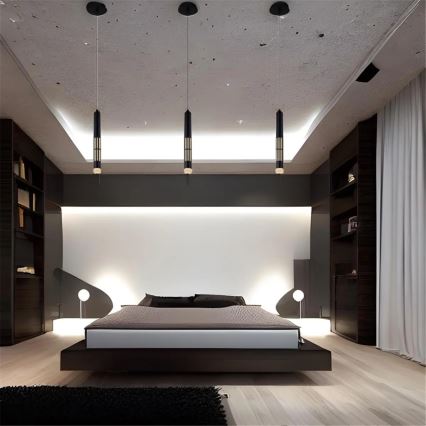 Globo 15630H - Żyrandol LED na lince PENNY LED/12W/230V 3000K czarny