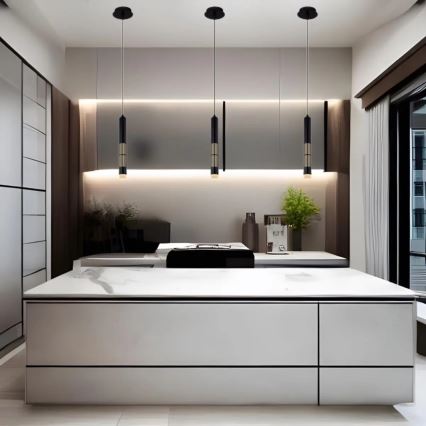 Globo 15630H - Żyrandol LED na lince PENNY LED/12W/230V 3000K czarny