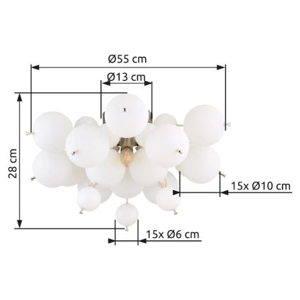 Globo - Żyrandol natynkowy 3xE14/25W/230V śr. 55 cm białe
