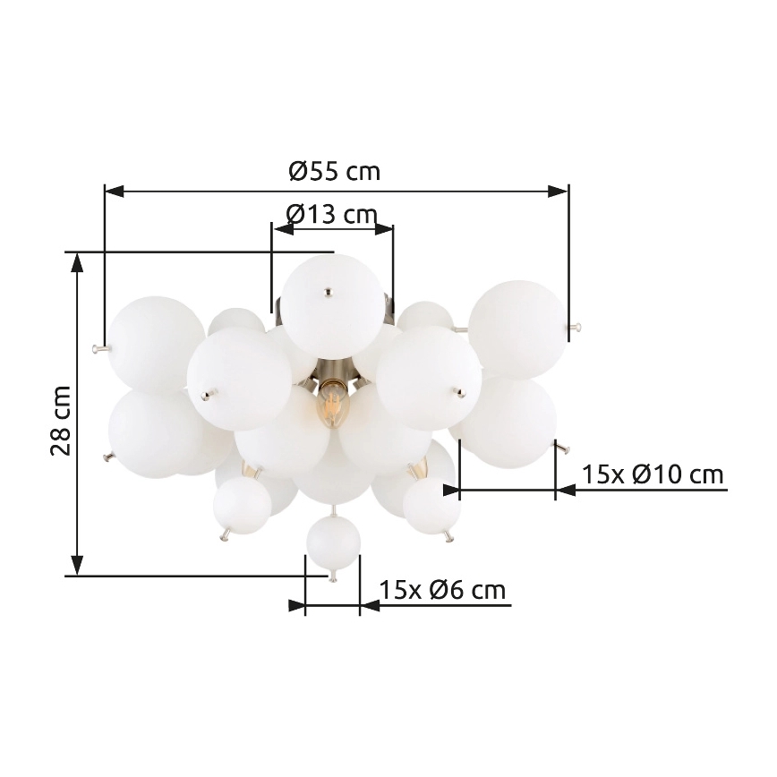 Globo - Żyrandol natynkowy 3xE14/25W/230V śr. 55 cm białe