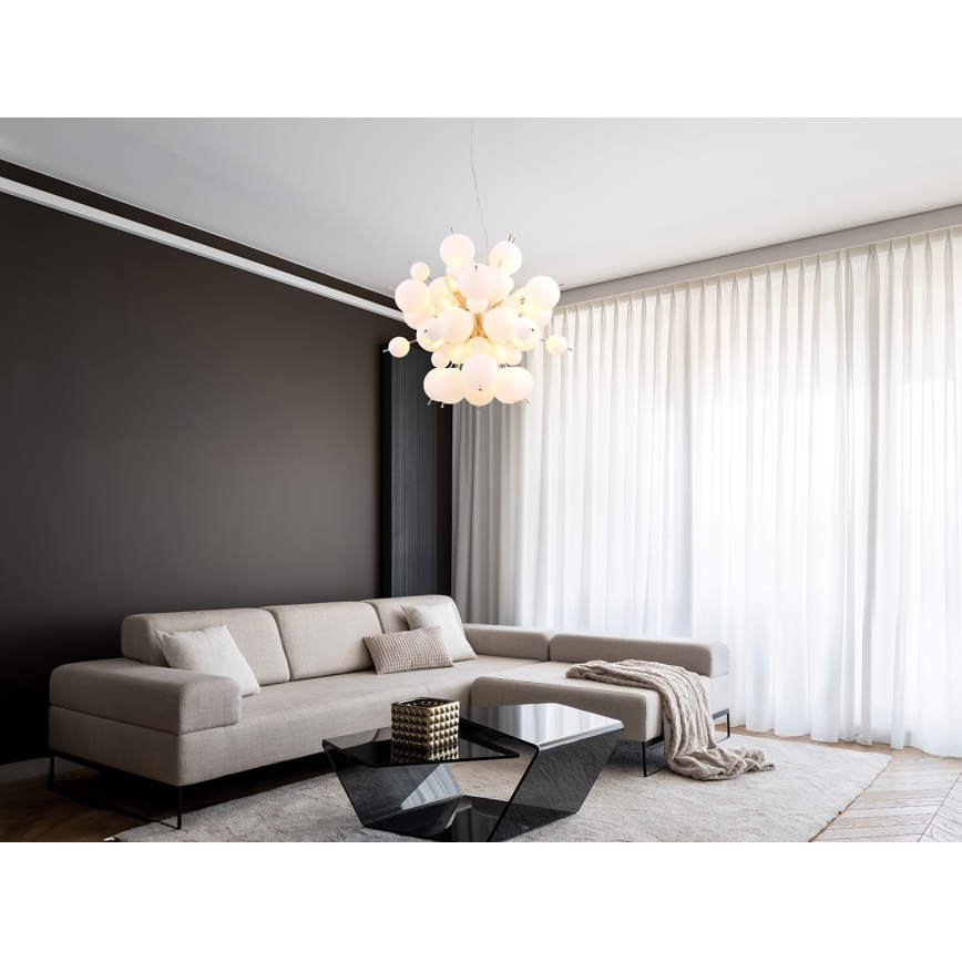 Globo - Żyrandol na lince 6xE14/25W/230V śr. 55 cm białe