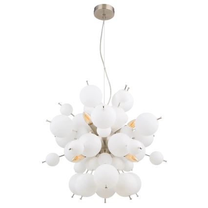 Globo - Żyrandol na lince 6xE14/25W/230V śr. 55 cm białe