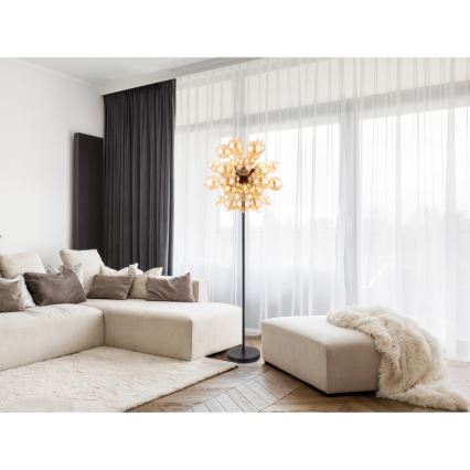 Globo - Lampa podłogowa 6xE14/25W/230V brązowy/dymny