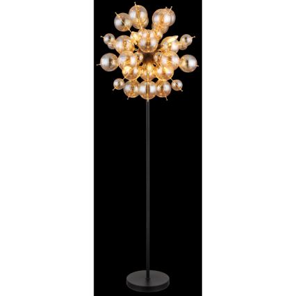 Globo - Lampa podłogowa 6xE14/25W/230V brązowy/dymny