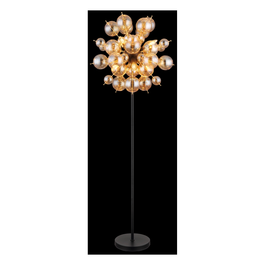 Globo - Lampa podłogowa 6xE14/25W/230V brązowy/dymny