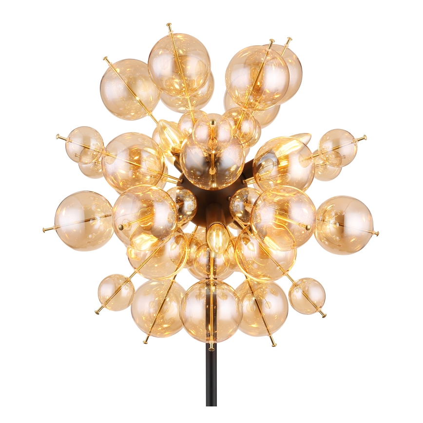 Globo - Lampa podłogowa 6xE14/25W/230V brązowy/dymny