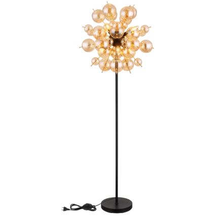 Globo - Lampa podłogowa 6xE14/25W/230V brązowy/dymny