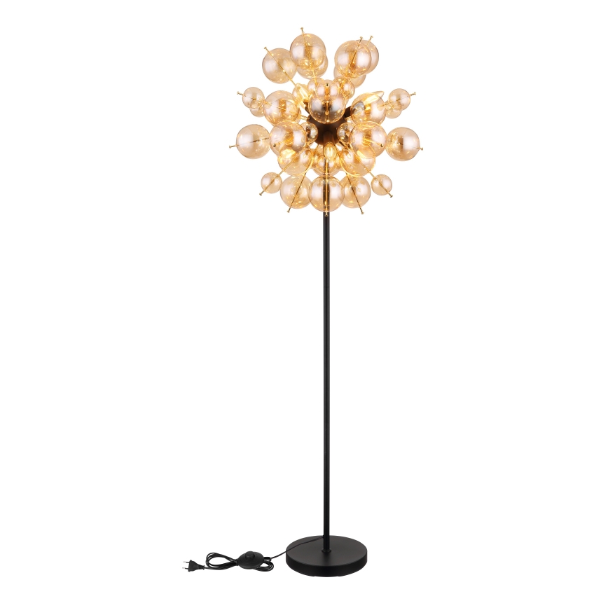 Globo - Lampa podłogowa 6xE14/25W/230V brązowy/dymny