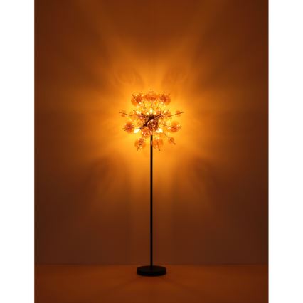 Globo - Lampa podłogowa 6xE14/25W/230V brązowy/dymny